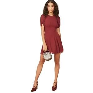 Reformation Gracie Mini Dress Ladies Size 4 Wine Color